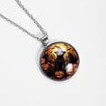 thumbnail image 4 of Elegant Glass Circular Pendant Necklace Statement Jewelry, 4 of 6