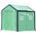 thumbnail image 6 of Walk-In Greenhouse 8.2' X 5.9' X 5.7', Garden Accessory Tent with 2 Zipper Entry Doors and 4 Roll-Up Windows for Patio Backyard Garden Growing Flower, Green, LJ1827, 6 of 6
