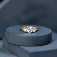 thumbnail image 6 of Rosec Jewels Three Stone Engagement Ring - Certified Moissanite Promise Ring (1.75 CT), 18K Yellow Gold, US 11.00, 6 of 9