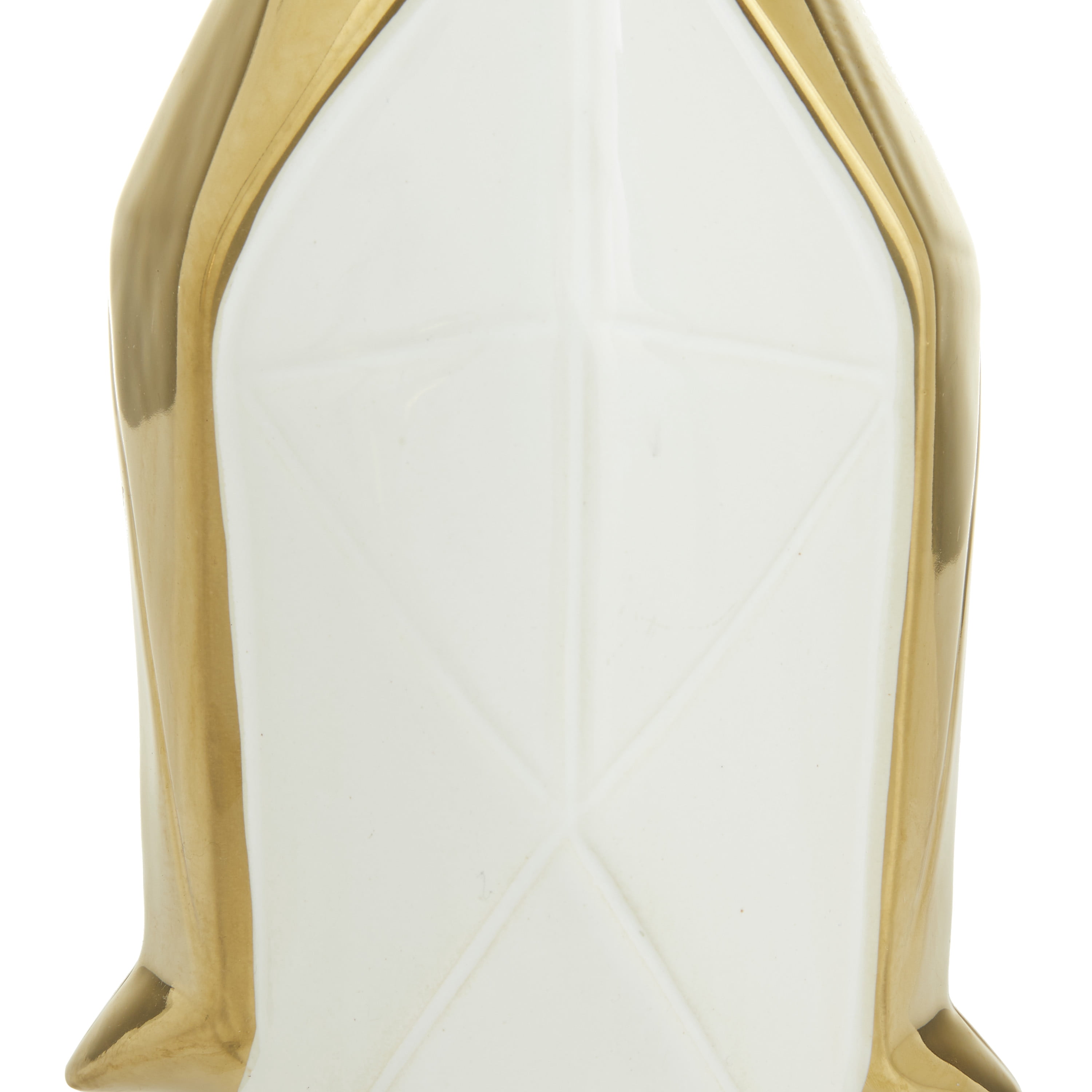 11", 9"H Gold Porcelain Penguin Sculpture, by DecMode (2 Count)