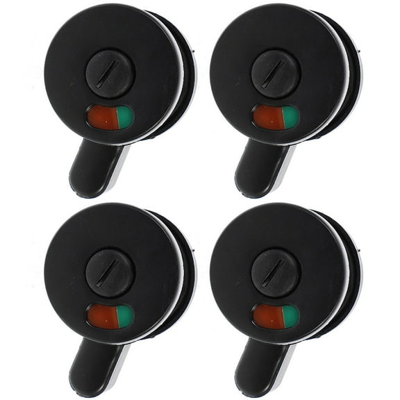 ifundom 4Pcs Public Toilet Lock with Occupied Vacant Indicator Black Plastic for Single Stalls