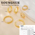 thumbnail image 2 of YEUOYEA 3 Pairs Small Huggie Hoop Earrings Set for Women, Hypoallergenic 14K Gold Plated S925 Sterling Silver Post, Jewelry Gift, 2 of 6