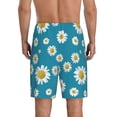 thumbnail image 5 of Cauagu Daisies Flowers Print Pajama Bottoms for Men Sleep Pajama Shorts Elastic Waistband Sleep Pajama Short Men's PJ Shorts -3X-Large, 5 of 6