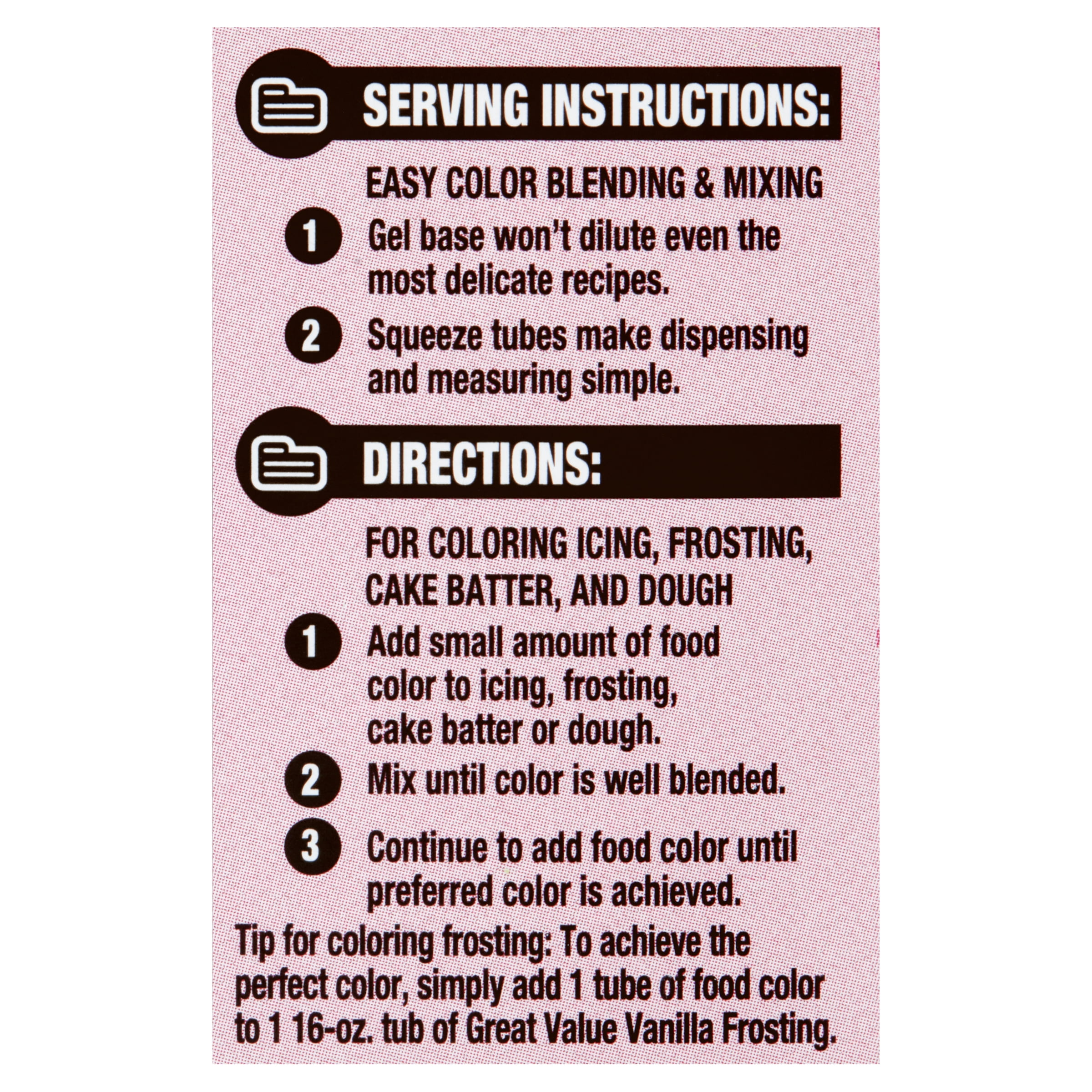 (2 pack) Great Value Gel Food Colors, Neon Multicolor, 2.7 oz