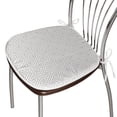 thumbnail image 3 of Grey and White Dining Chair Pad, Labyrinth Maze Style Pattern Grid Retro Pattern with Angled Lines, Water Resistant Pillow with Straps for Seats, 4 Pieces Set, Pale Grey and White, by Ambesonne, 3 of 5