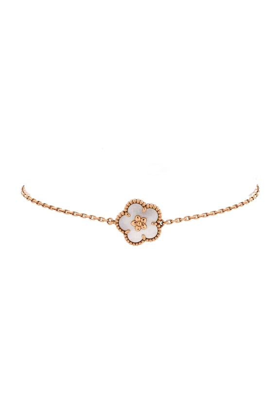 Pre-Owned Lucky Spring Plum Blossom Bracelet 18K Rose Gold and Mother of Pearl By Rebag