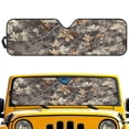 thumbnail image 2 of Uorisanigo Windshield Sunshade, Camo Hunting Print Sun Visor Compatible with Wrangler JK JKU TJ 1997-2018, UV Rays & Heat Protection Accessories for Jeep Wrangler - 52.95*16.14 inches, 2 of 7