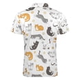 thumbnail image 5 of Funny Cartoon Cute Cat Red Orange Gray Men Zipper T-shirt Summer Casual Short Sleeve T-shirt Top, 5 of 7