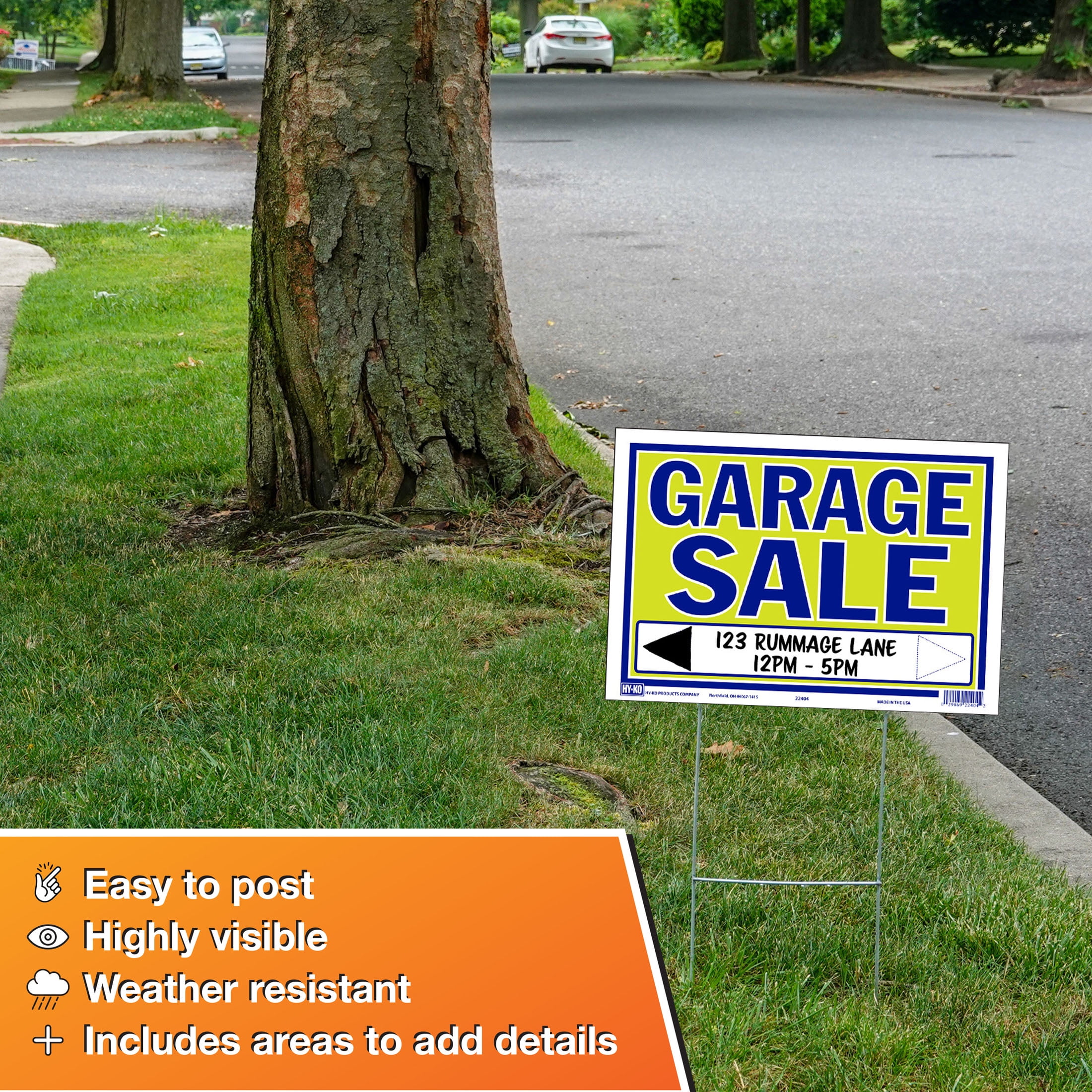Hy-Ko 9 x 13 Neon Garage Sale Sign 22404