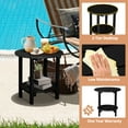 thumbnail image 6 of Nalone HDPE Adirondack Outdoor Side Table, Double Layer With Shelf All Weather Use Patio End Table, Outside Coffee Side End Table, Black, 6 of 7