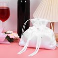 thumbnail image 2 of OFFIGAM Wedding Bride Bag White Fabric Drawstring Purse Bridesmaid Money Pouch Party Favor 8.45X7.66in, 2 of 7
