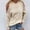 Beige, variant on TrendVibe365 Pullover Sweaters for Women Soft Crew Neck Pullover Cold Shoulder Top Plain Cut Out Tee Shirt Oversized Cable Knit Outfits Casual Cozy Sexy Winter Clothes Army Green S