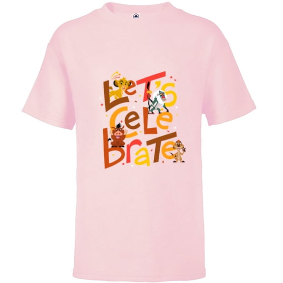 Disney 100 Anniversary The Lion King Let’s Celebrate D100 - Short Sleeve T-Shirt for Kids - Customized-Soft Pink