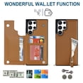 thumbnail image 3 of Nalacover Zipper Wallet Case for Samsung Galaxy S22 Ultra, Luxury PU Leather Crossbody Lanyard Shoulder Strap Magnetic RFID Blocking Cover with Kickstand Card Slots Holder Shockproof Case,Brown, 3 of 10