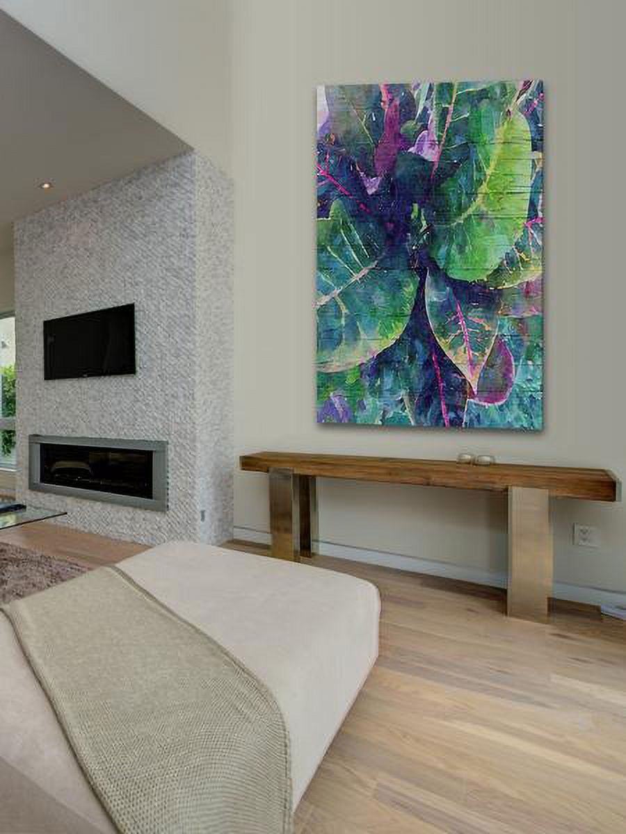 "Leaf Reflection 4" Painting Print on Wrapped Canvas
