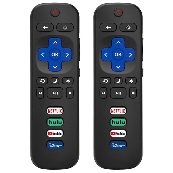 (Pack of 2) Replacement Remote Control for Roku TVs, Compatible for TCL/Hisense/Onn/Philips Roku Smart TVs (Not for Roku Stick and Box)