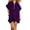 Purple, variant on Women's Puff Short Sleeve Half Zipper Stand Collar Ruffle Hem A Line Dress, Loose Fit Sweatshirt Mini Dress with Double Pockets, Y2K Cute Casual Dress for Summer Purple S