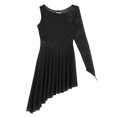 thumbnail image 3 of YONGHS Womens Lyrical Modern Contemporary Dance Dress Asymmetric Ballet Skirted Leotard Black XL, 3 of 7