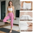 thumbnail image 7 of SCRAWLGOD Cherry Blossom Stars Pink Women's Workout Capri Leggings with Pockets, Breathable Casual Yoga Pants Leggings Squat Proof High Waisted Gym Athletic Yoga Lounge Tights, XL, 7 of 7