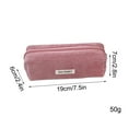 thumbnail image 3 of RuiJiao Large Capacity Retro Corduroy Pencil Case - High-End Solid Color Stationery Bag for Students, Portable Makeup Bag, Multipurpose Handbag, 3 of 7