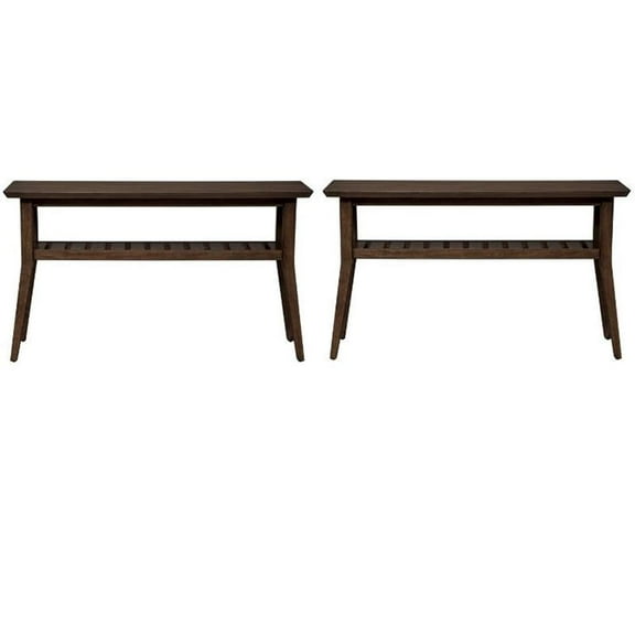 Home Square 2-Piece Furniture Ventura Blvd Sofa Table Set in Walnut