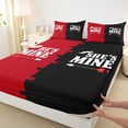 thumbnail image 3 of jejeloiu Love Couple Twin Sheet Sets,Happy Valentines Day Twin Fitted Sheet,Red Black Flat Sheet For Girls Boys,Microfiber Bedroom Decor,3-Piece, 3 of 7