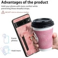thumbnail image 6 of Phone Case for Google Pixel 7 Pro 5G Wallet Cover with Screen Protector and Wrist Strap Lanyard RFID Credit Card Holder Ring Stand Cell Accessories Pixel7Pro Pixel7 XL Seven 7Pro 6.7 Women Men Pink, 6 of 13