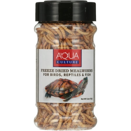 Aqua Culture Freeze-Dried Mealworms for Birds, Reptiles & Fish, 1.6 Oz