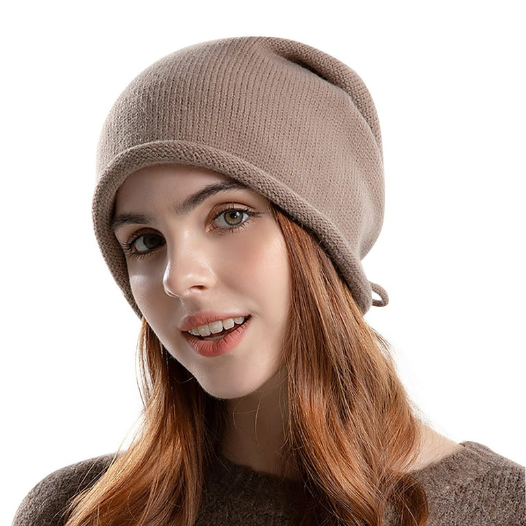 Dorkasm Womens Vintage Adjustable Beanie Hat Cute Y2k Knit Slouchy