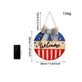 thumbnail image 4 of Independence Day Welcome Doorplate Round Hanging Sign Regular Style A, Featuring Patriotic Star Patterns Striped Elements And Decorative Bow Accent, Ideal For Front Door Porch, 4 of 6