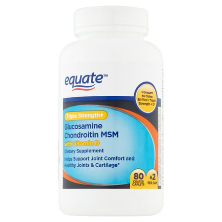 equate glucosamine chondroïtine MSM complément alimentaire, 80ct