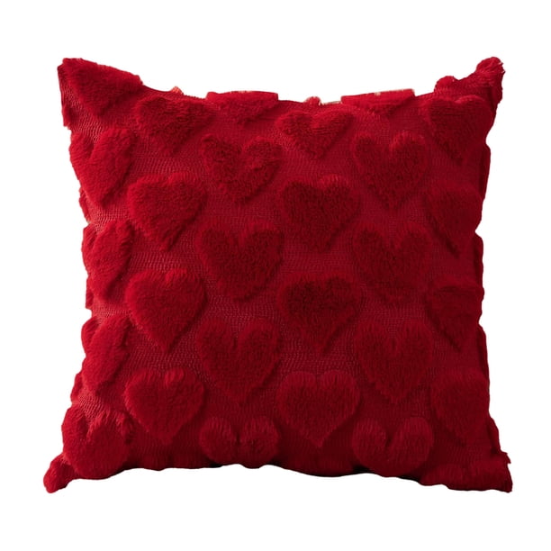 Funda de cojín de peluche con forma de corazón, decorativa, para el hogar, sala de estar, sofá y dormitorio.