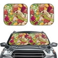 thumbnail image 2 of Disketp 2 Piece Colored Large Mushrooms And Leaves Pattern Windshield Sunshades,Folding Windshield Sun Shade For Car Suv Trucks Sedan,Blocks Uv Rays Sun Visor Protector-Small, 2 of 7