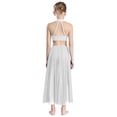 thumbnail image 2 of Zaldita Kids Girls Shiny Sparkly Ballroom Jumpsuit Jazz Latin Ballet Leotard Dance Dress Samba Rumba Dancewear White 8, 2 of 7