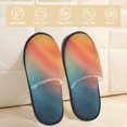 thumbnail image 2 of Balery yellow orange and teal Pantuflas de Casa de Felpa Silenciosas con Diseño Estampado, Zapatillas Cómodas Antideslizantes de Algodón para Interior-Large, 2 of 8
