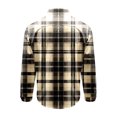 thumbnail image 5 of miqiqism Plaid Shirts Men Long Sleeve Shirt Lapel Neck Button Tshirts Loose Fit Lightweight Business Jackets Tees 2025 Spring Outfit,#01_Khaki,Medium, 5 of 5