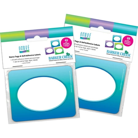 UPC: 0704068043657 | Barker Creek Name Badges & Self-Adhesive Labels  Ombré  Multi-Design  3.5  x 2.75   90 per Set (4365)