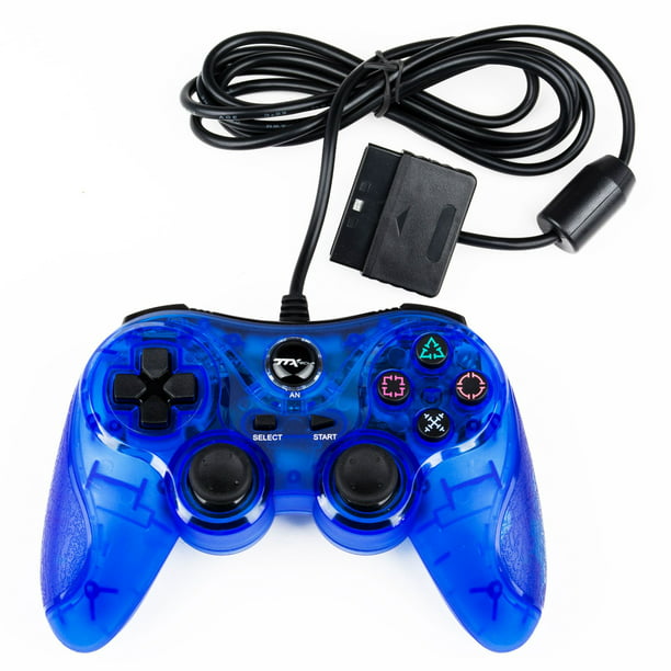 Tech Analog Wired Controller for PlayStation 2/PlayStation 1, Clear Blue - Walmart.com