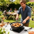 thumbnail image 2 of Chaudron pour la Cuisson - Batterie de Cuisine Antiadhésive avec Poignée, Cocotte de Camping en Fonte, Chauffage Uniforme avec Conception Robuste, Marmite pour Frire Rôtir Mijoter Grillade Pâtisserie, 2 of 7