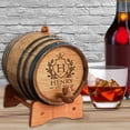 thumbnail image 2 of Personalized Whiskey Bourbon Scotch Barrel - Engraved Wine Cask gift - Custom Oak Mini Barrel - Knight Design (2 Liter Barrel), 2 of 2