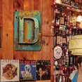 thumbnail image 4 of Placa Metal Vintage Letra D Pintura Hierro Rectangular Arte La Pared Barra 20x30cm, 4 of 9