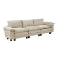 thumbnail image 2 of Modern Taupe Chenille Sofa | Plush Comfort | Durable Plywood Frame | Contemporary Living Room Furniture | 120.5" 3-Seater | Zippered Removable Covers, 2 of 12