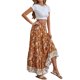 thumbnail image 4 of SAYOO Mujer Adolescente Verano Vintage Bohemio Floral Maxi Falda Elástica Cintura alta A-Line Ruffle Flowy Beach Falda larga SAYOO  Diario /Fiesta, 4 of 9