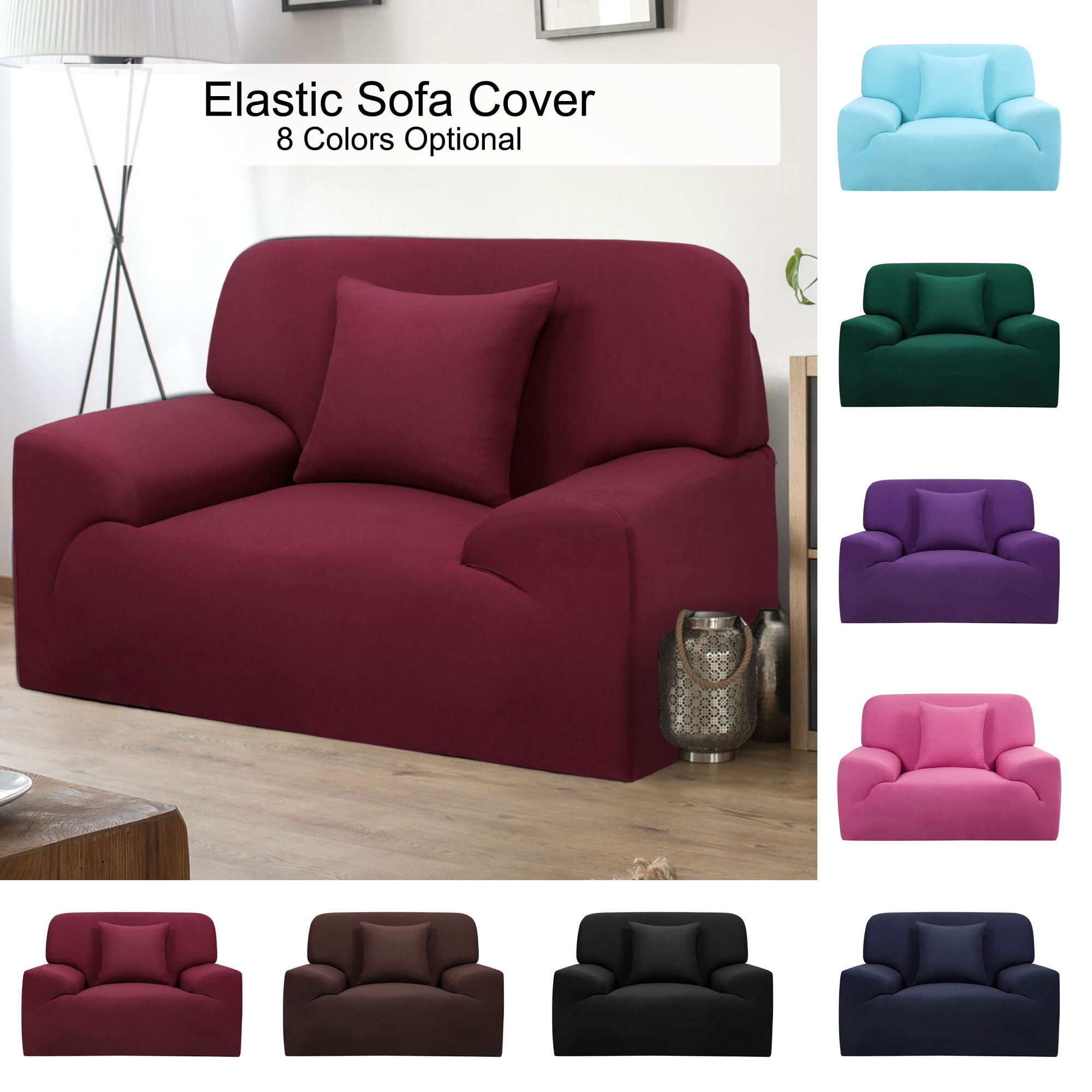 1/2/3/4 Seater Stretch Sofa Cover Elastic Lounge Chair Couch Easy Fit Slipcover