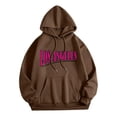 thumbnail image 1 of MKLEKYY Sweater Comb Womens Letter Printed Trendy Cool Fall/Winter Long Sleeved Drawstring Hooded Sweater, 1 of 1