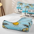 thumbnail image 4 of Catabedysis Sea Beach Camping Twin Quilt Set,Hawaii Summer Holiday Twin Coverlet Set For Boys,Multicolor,3Pcs, 4 of 7