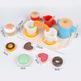thumbnail image 3 of 1 Set Wooden Tea Set Simulation Food Set Pretend Play Set Miniature Tea Party Accessories, 3 of 8