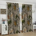 thumbnail image 4 of Camo Hunting Windows Curtains, Forest Camouflage Oak Branches Leaves Mossy Hunting Lodge Camp Cabin Theme Windows Door Curtain for Bedroom 52x63in Blackout, 4 of 6