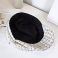 thumbnail image 5 of Sombreros de tweed a cuadros para mujer, gorras de vendedor de periódicos, gorra con visera de cadena, gorra a cuadros vintage blanco, 5 of 5