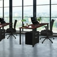 thumbnail image 2 of Regency Kee 72 x 24 in. Office Desk Table with Mobile Pedestal Drawer- Mahogany Top, Black Legs, 2 of 6
